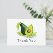 Simple Avocado Still Life Vielen Dank Dankeskarte (Stehend Vorderseite)