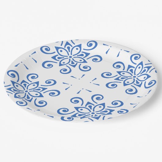 Simple Azulejo Pappteller (Schrägansicht)