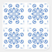 Simple Azulejo Quadratischer Aufkleber (Vorderseite)