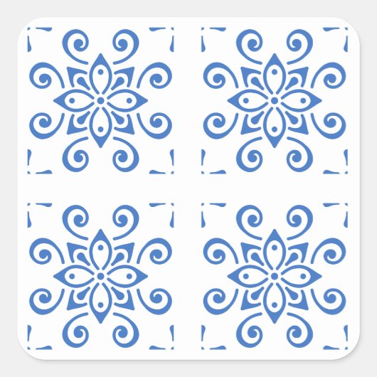 Simple Azulejo Quadratischer Aufkleber (Vorderseite)