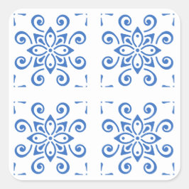 Simple Azulejo Quadratischer Aufkleber