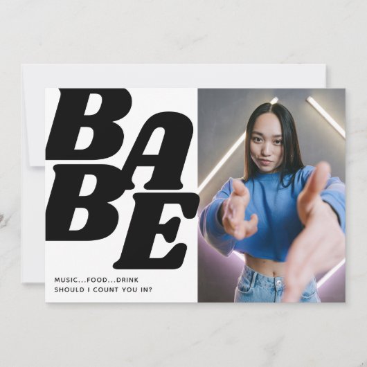 Simple Babe Teenage Girl Birthday Party Einladung (Vorderseite)
