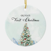 Simple Baby First Christmas Foto Keramik Keramik Ornament (Vorne)