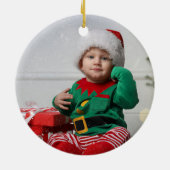 Simple Baby First Christmas Foto Keramik Keramik Ornament (Hinten)