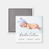 Simple Baby Foto Birth Announcement Magnet (Vorderseite/Rückseite)