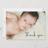 Simple Baby Foto Danke, Script Birth Ankündigung (Vorderseite)