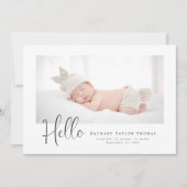 Simple Baby Foto Vielen Dank Script Heart Ankündigung (Vorderseite)