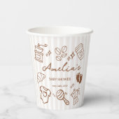 Simple Baby Is Brewing Doodle Coffee Baby Shower Pappbecher (Rückseite)