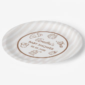 Simple Baby Is Brewing Doodle Coffee Baby Shower Pappteller (Schrägansicht)