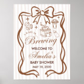 Simple Baby Is Brewing Doodle Coffee Baby Shower Poster (Vorne)