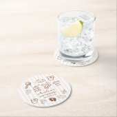 Simple Baby Is Brewing Doodle Coffee Baby Shower Runder Pappuntersetzer (Vor Ort)