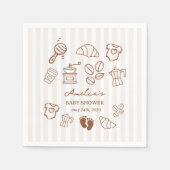 Simple Baby Is Brewing Doodle Coffee Baby Shower Serviette (Vorderseite)