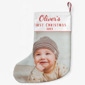 Simple Baby`s First Christmas Foto Kleiner Weihnachtsstrumpf (Rückseite)