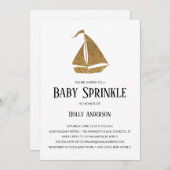 Simple Baby Sprinkle Imitate Gold Glitzer Sailboat Einladung (Vorne/Hinten)