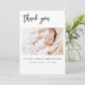 Simple Baby Vielen Dank Foto Collage Modern Einladung (Stehend Vorderseite)