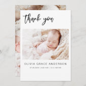 Simple Baby Vielen Dank Foto Collage Modern Einladung (Vorne/Hinten)
