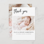 Simple Baby Vielen Dank Foto Collage Moderne Einla Einladung (Vorne/Hinten)