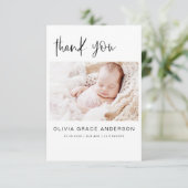 Simple Baby Vielen Dank Foto Collage Moderne Einla Einladung (Stehend Vorderseite)