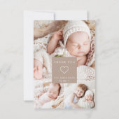 Simple Baby Vielen Dank Foto Collage Moderne Einla Einladung (Rückseite)