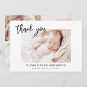 Simple Baby Vielen Dank für die Fotocollage Dankeskarte (Vorne/Hinten)