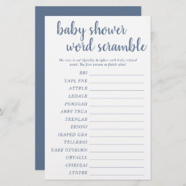 Simple Baby Word Scramble | Dusty Blue Game Card