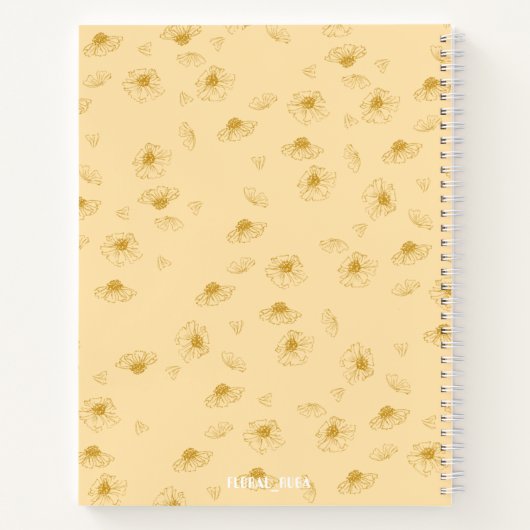 Simple baby yellow Notebook with initials Notizblock (Rückseite)