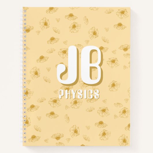 Simple baby yellow Notebook with initials  Notizblock (Vorderseite)