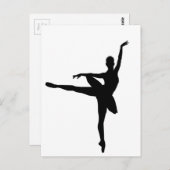 Simple Ballerina Ballet Postkarte (Vorne/Hinten)