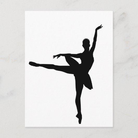 Simple Ballerina Ballet Postkarte (Vorderseite)