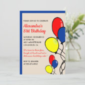 Simple Balloons 81. Geburtstagseinladungen Einladung (Stehend Vorderseite)