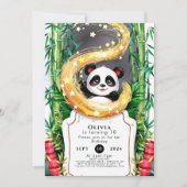 Simple Bamboo Kids'Panda Geburtstag Einladung (Vorderseite)