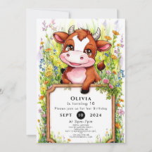 Simple Barnyard Cow Birthday