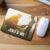 Simple Baseball Foto Calligraphy Daddy and Me Mousepad