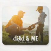 Simple Baseball Foto Calligraphy Daddy and Me Mousepad (Vorne)