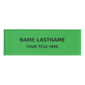 Simple Basic Bright Green Minimal Modern Title Namenschild (Vorderseite)