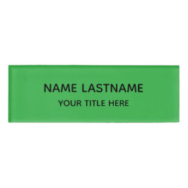 Simple Basic Bright Green Minimal Modern Title Namenschild