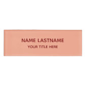 Simple Basic Minimal Blush Pink Modern Title Name  Namenschild (Vorderseite)