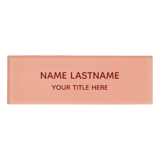Simple Basic Minimal Blush Pink Modern Title Name  Namenschild (Vorderseite)