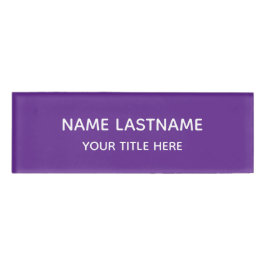 Simple Basic Minimal Purple White Modern Title Namenschild