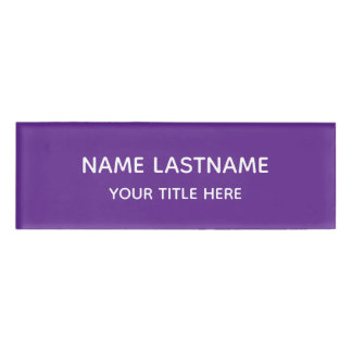 Simple Basic Minimal Purple White Modern Title Namenschild