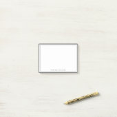Simple Basic Personalize Black Border Stationery Post-it Klebezettel (Auf Schreibtisch)