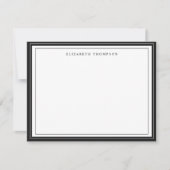 Simple Basic Personalized Black Border Mitteilungskarte (Vorderseite)
