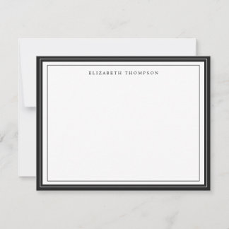 Simple Basic Personalized Black Border Mitteilungskarte
