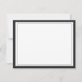 Simple Basic Personalized Black Border Mitteilungskarte (Rückseite)