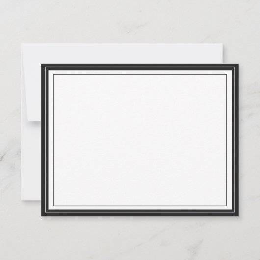 Simple Basic Personalized Black Border Mitteilungskarte (Rückseite)