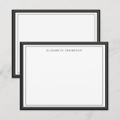 Simple Basic Personalized Black Border Mitteilungskarte (Vorne/Hinten)
