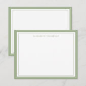 Simple Basic Personalized Sage Green Border Mitteilungskarte (Vorne/Hinten)