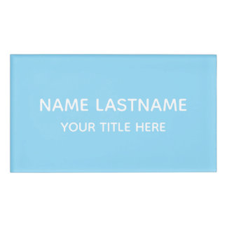 Simple Basic Sky Blue Minimal Modern  Namenschild