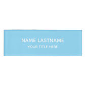 Simple Basic Sky Blue Minimal Modern  Namenschild (Vorderseite)
