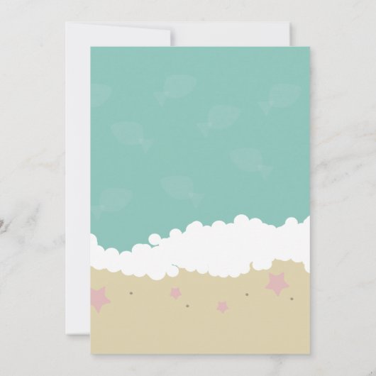 Simple Beach Birthday Party Sand Einladung (Rückseite)